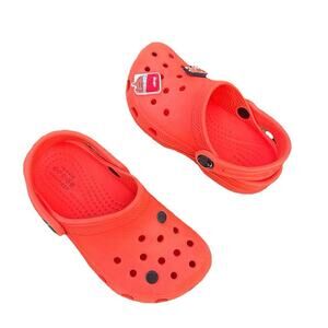 Crocs Classic Kids Clogs With‎ Charms Size 9 Orange Sandals